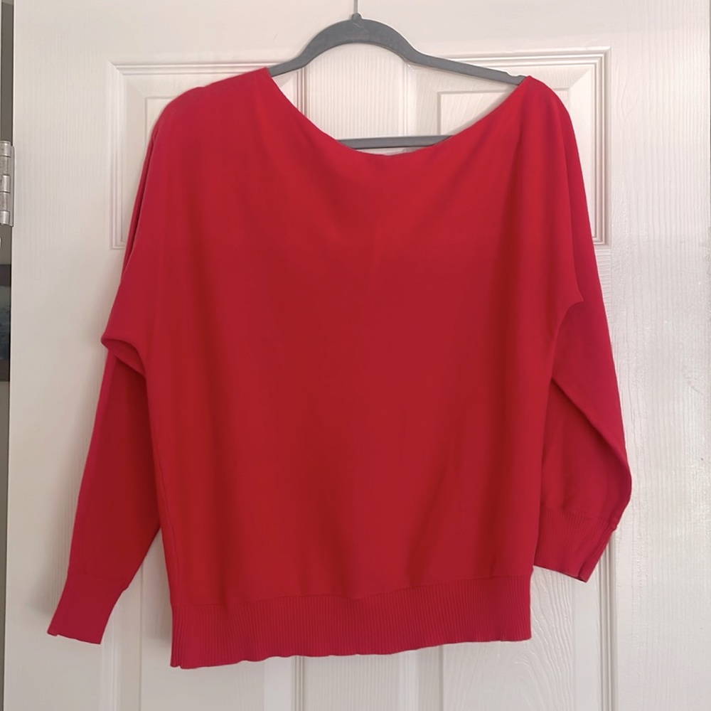 Minnie Rose off the shoulder cotton/cashmere sweater size M